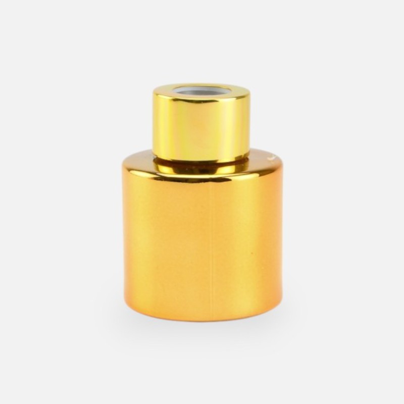 Parfumflesje cylinder 50 ml goud met gouden schroefdop