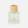 Parfumflesje cylinder transparant met houten schroefdop