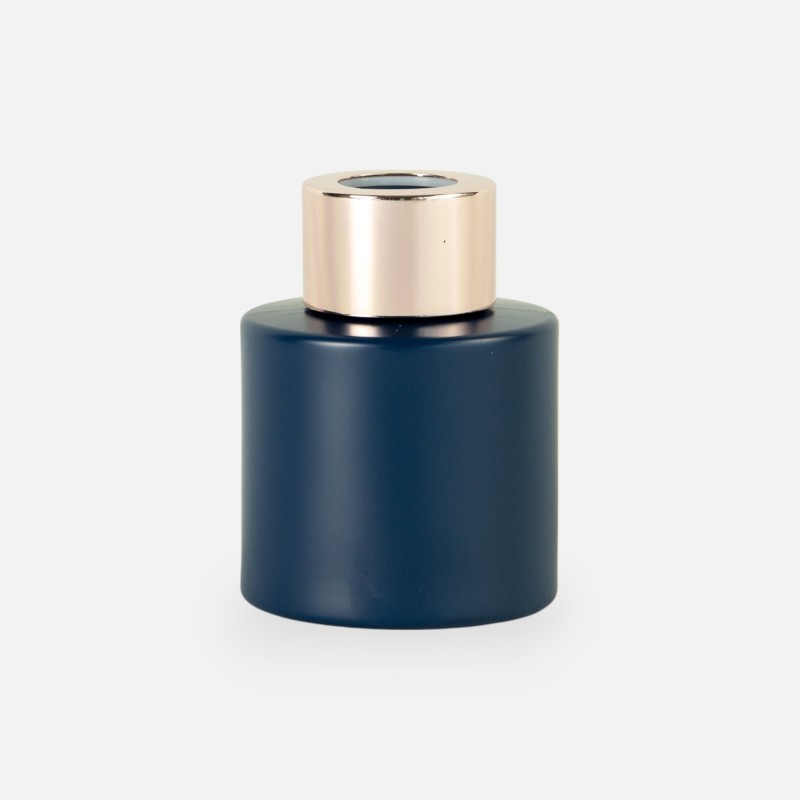 Parfumflesje cylinder 50 ml marineblauw met rosé schroefdop