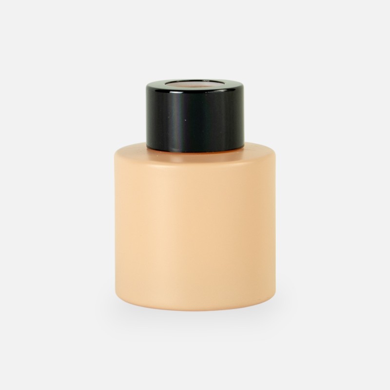 Parfumflesje cylinder 50 ml blush met zwarte schroefdop
