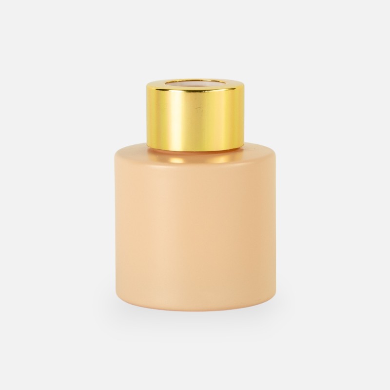 Parfumflesje cylinder 50 ml blush met gouden schroefdop