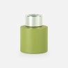 Parfumflesje cylinder 50 ml zijdegroen met zilveren schroefdop