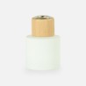 Parfumflesje cylinder 50 ml wit met houten schroefdop