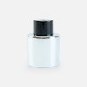Parfumflesje cylinder 50 ml zilver met zwarte schroefdop