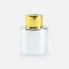 Parfumflesje cylinder 50 ml zilver met gouden schroefdop