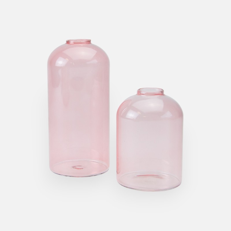 Set van 2 glazen vazen - blush