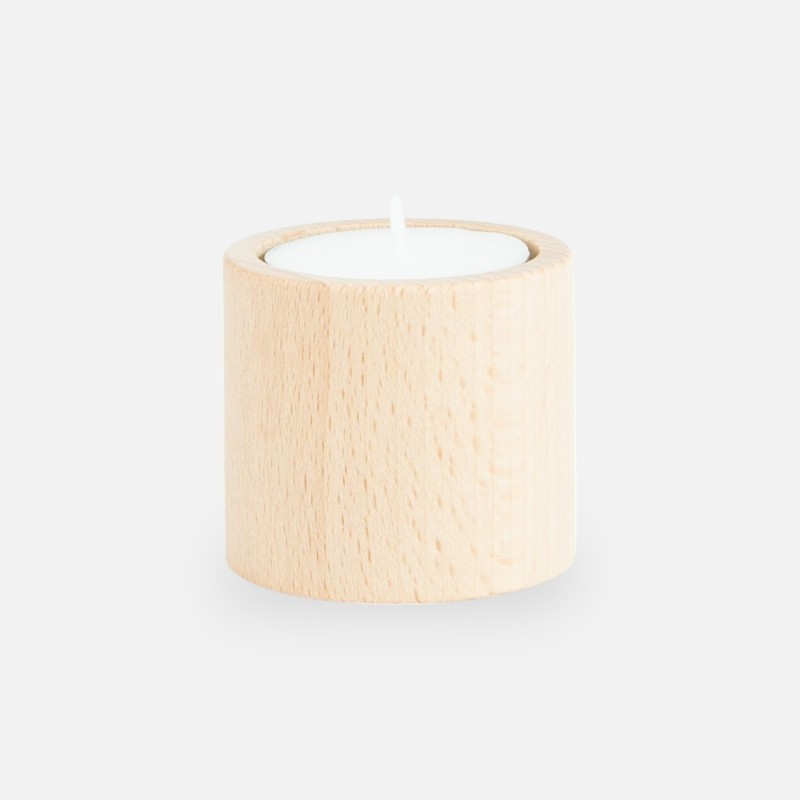 Theelichthouder hout rond