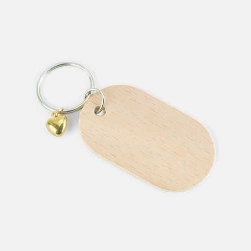 sleutelhanger hout ovaal...