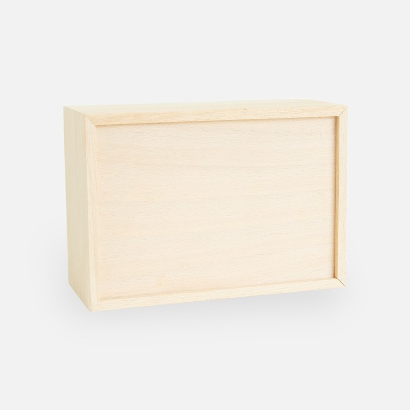 Houten kistje met schuifdeksel