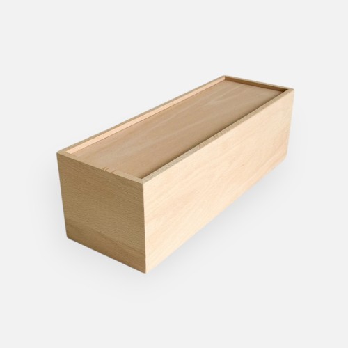 Boîte à vin en bois avec couvercle coulissant