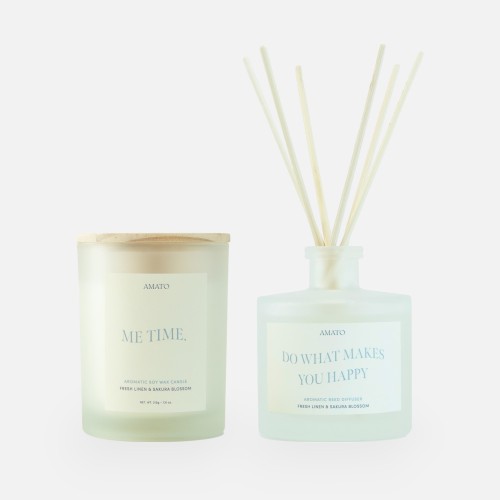 Geschenkset geurkaars & geurstokjes 'self love moments'