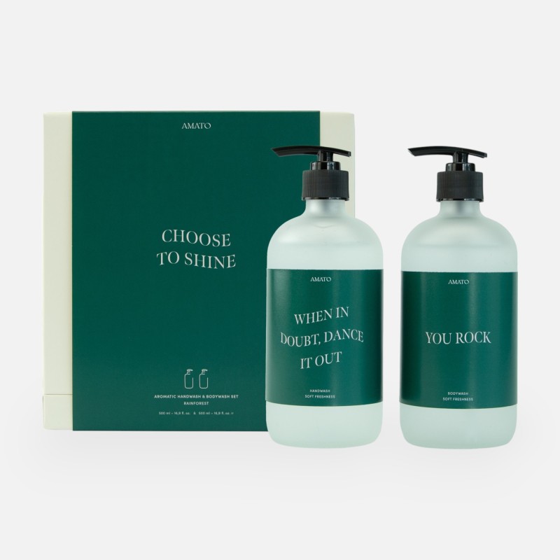 Coffret cadeau savon pour les mains & gel douche 'choose to shine'