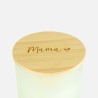 Bougie parfumée avec couvercle en bois blanc effet givré - 'mama'