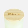 Bougie parfumée avec couvercle en bois blanc effet givré - 'meter'