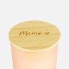 Bougie parfumée avec couvercle en bois blush effet givré - 'mama'