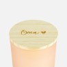 Bougie parfumée avec couvercle en bois blush effet givré - 'oma'