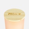 Bougie parfumée avec couvercle en bois blush effet givré - 'meter'