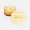 bougie parfumée de luxe avec couvercle en bois blush effet grivé - 'Wil jij mijn meter zijn?'
