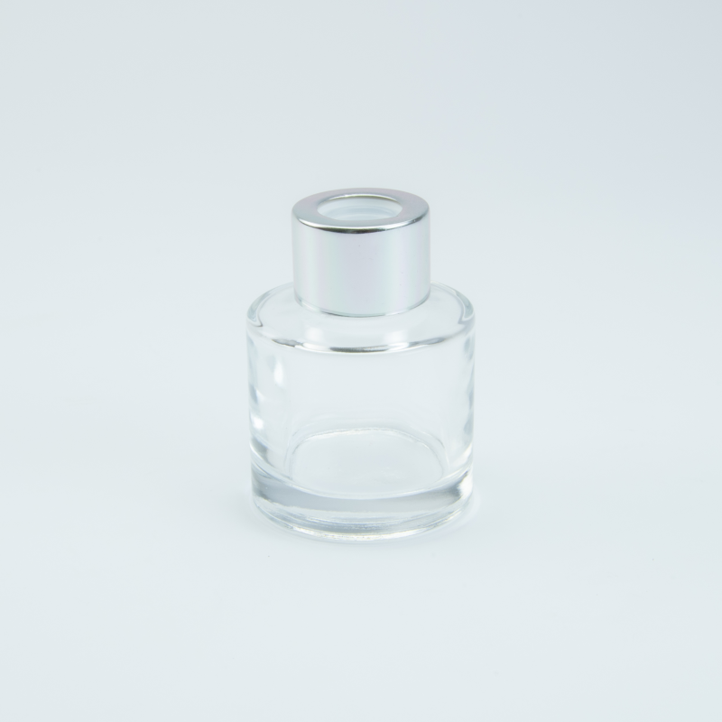 Parfumflesje cylinder met zilveren schroefdop - 50 ml
