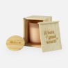 Coffret cadeau en bois avec couvercle coulissant et bougie parfumée blush - 'Jij bent goud waard' / 'Meter'