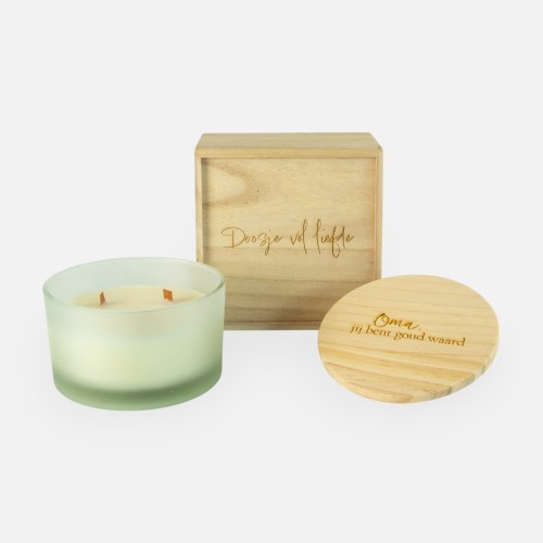 Geschenkset houten kistje...
