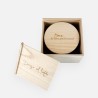 Geschenkset houten kistje met schuifdeksel en luxe geurkaars wit - 'Doosje vol liefde' / 'Oma, jij bent goud waard'