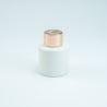 Parfumflesje cylinder wit met "rose gold" schroefdop - 50 ml