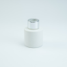Parfumflesje cylinder wit met zilveren schroefdop - 50 ml