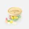 Glazen cylinderpot met geribbelde binnenzijde en houten deksel - 'You make my heart smile'
