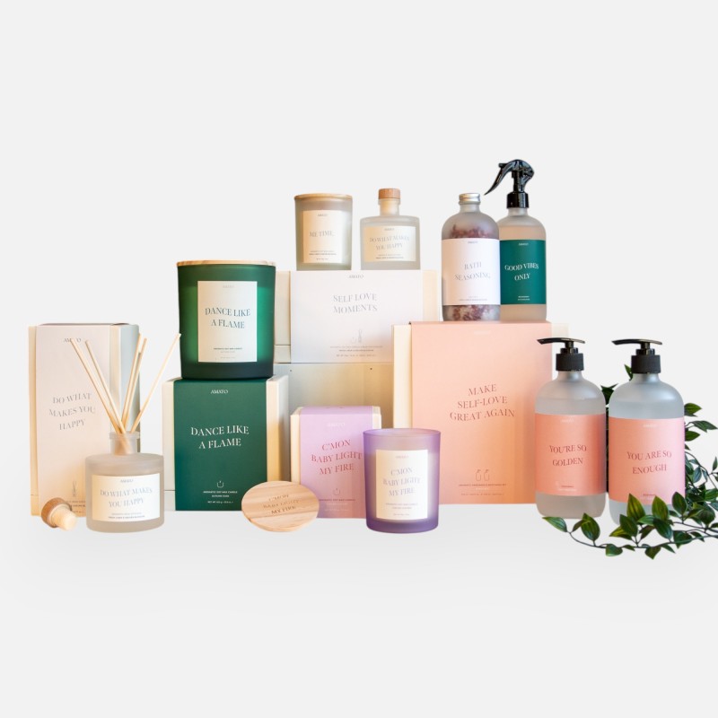 Introductiepakket Amato Gifts kaarsen, huisparfums & verzorging