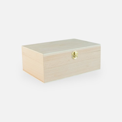 Boîte en bois avec couvercle à charnière