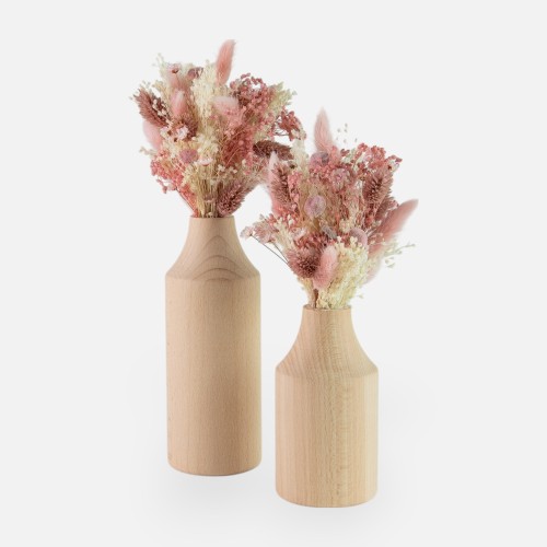 Set van 2 houten vazen