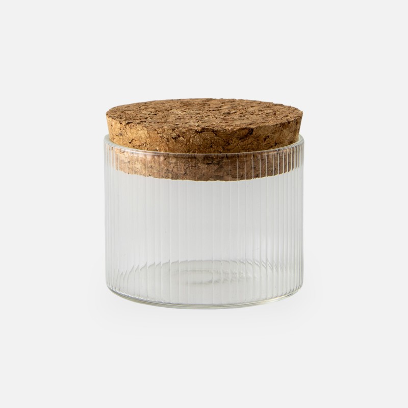 Pot avec intérieur strié et couvercle en liège