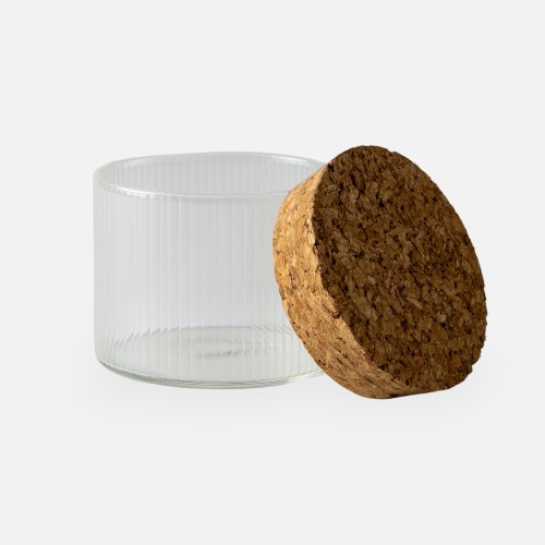 Pot avec intérieur strié et couvercle en liège