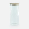 Glazen cylinder pot met houten deksel acacia