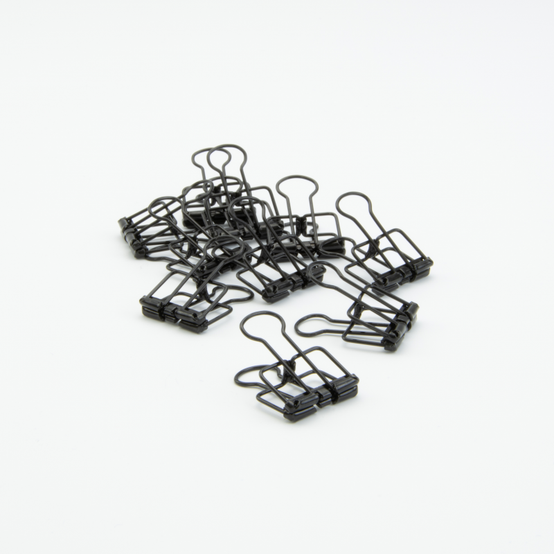 Metalen clips zwart - 4 x 1,9 cm