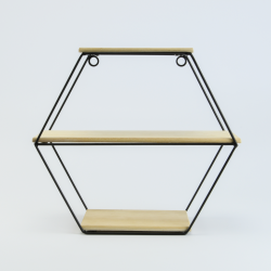 Metalen rek zeshoek met 3...