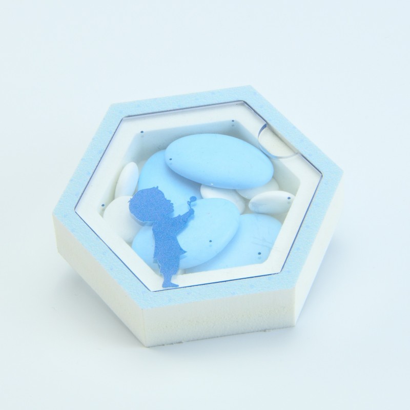 Doosje acryl zeshoek jongen