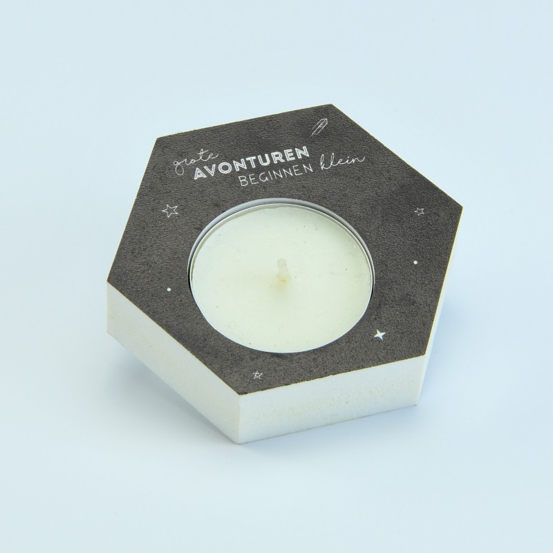 theelichthouder zeshoek jongen zwart