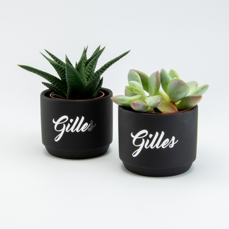 Bloempotje keramiek zwart