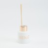 Parfumflesje cylinder wit met "rose gold" schroefdop - 50 ml