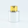 Parfumflesje cylinder zilver met gouden schroefdop - 50 ml