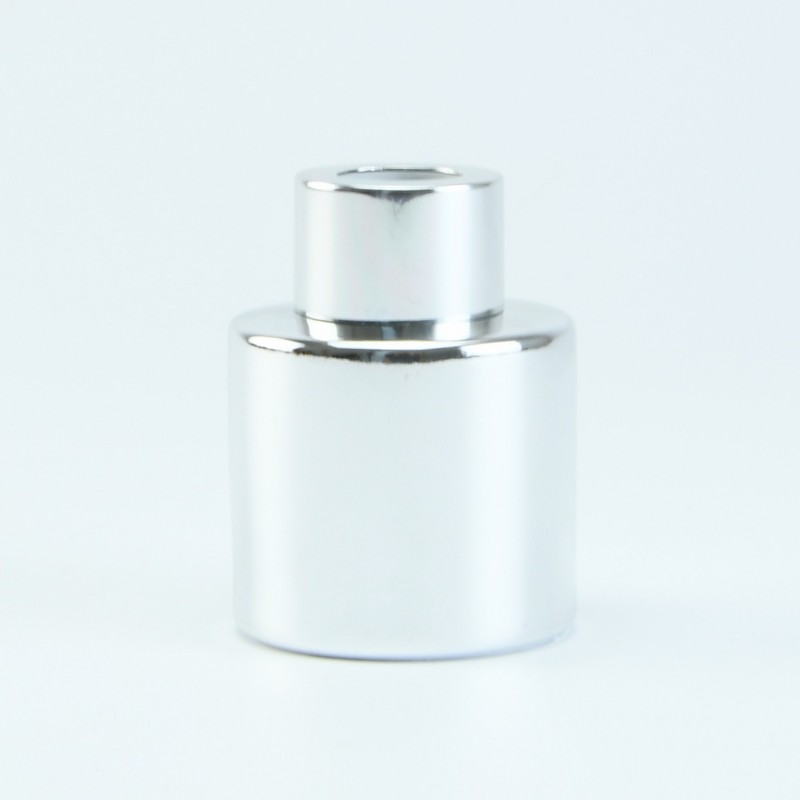 Parfumflesje cylinder zilver met zilveren schroefdop - 50 ml