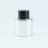 Parfumflesje cylinder zilver met zwarte schroefdop - 50 ml