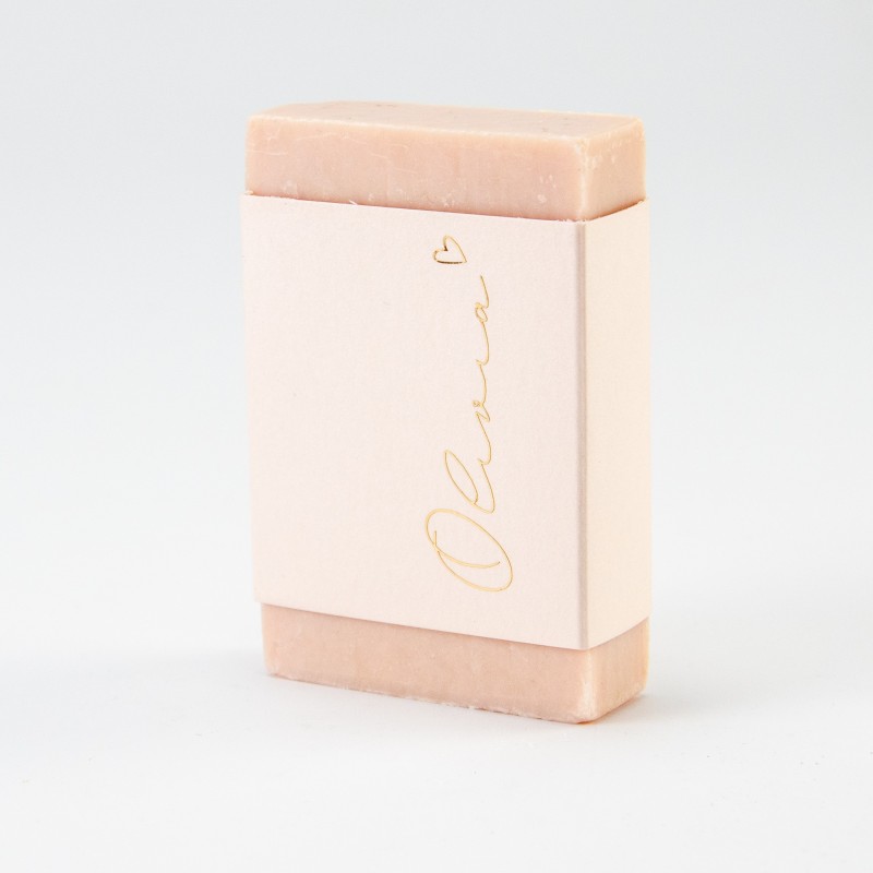 Voorgevouwen wikkel zeep - blush