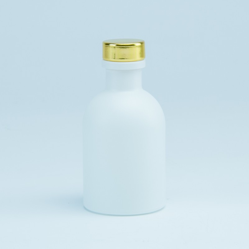 Petite bouteille de luxe blanc bouchon doré - 50 ml