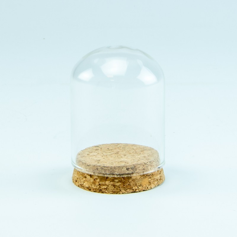 Glazen globe met kurkstop