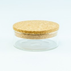 Laag glazen cylinder potje...