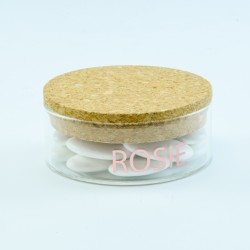 Laag glazen cylinder potje...