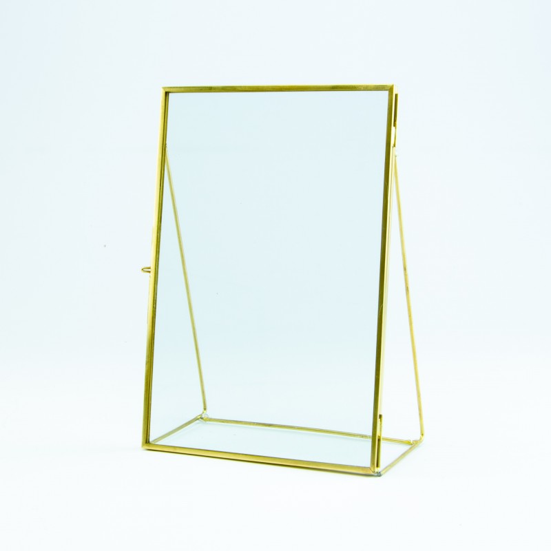 Fotokader op voet in glas - goud